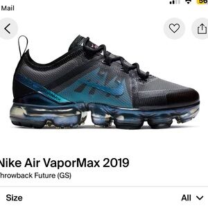 Nike Air VaporMax 2019 Black and Blue Sneakers